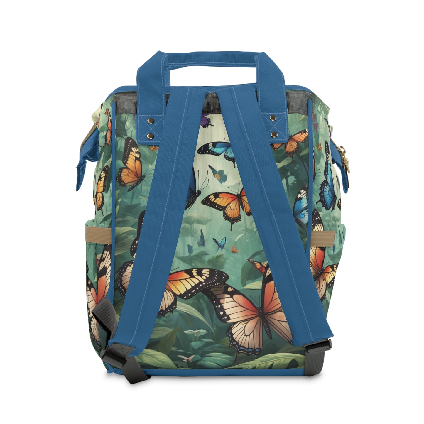 Girl Diaper Bag – Ghanaian Kente Butterfly Forest Princess Edition