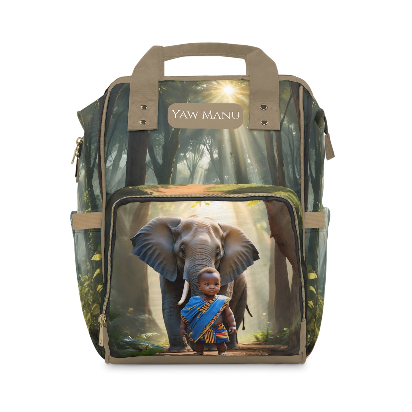 Boys Ghanaian Kente – Elephant Prince Diaper Bag (Yaw Manu Edition)