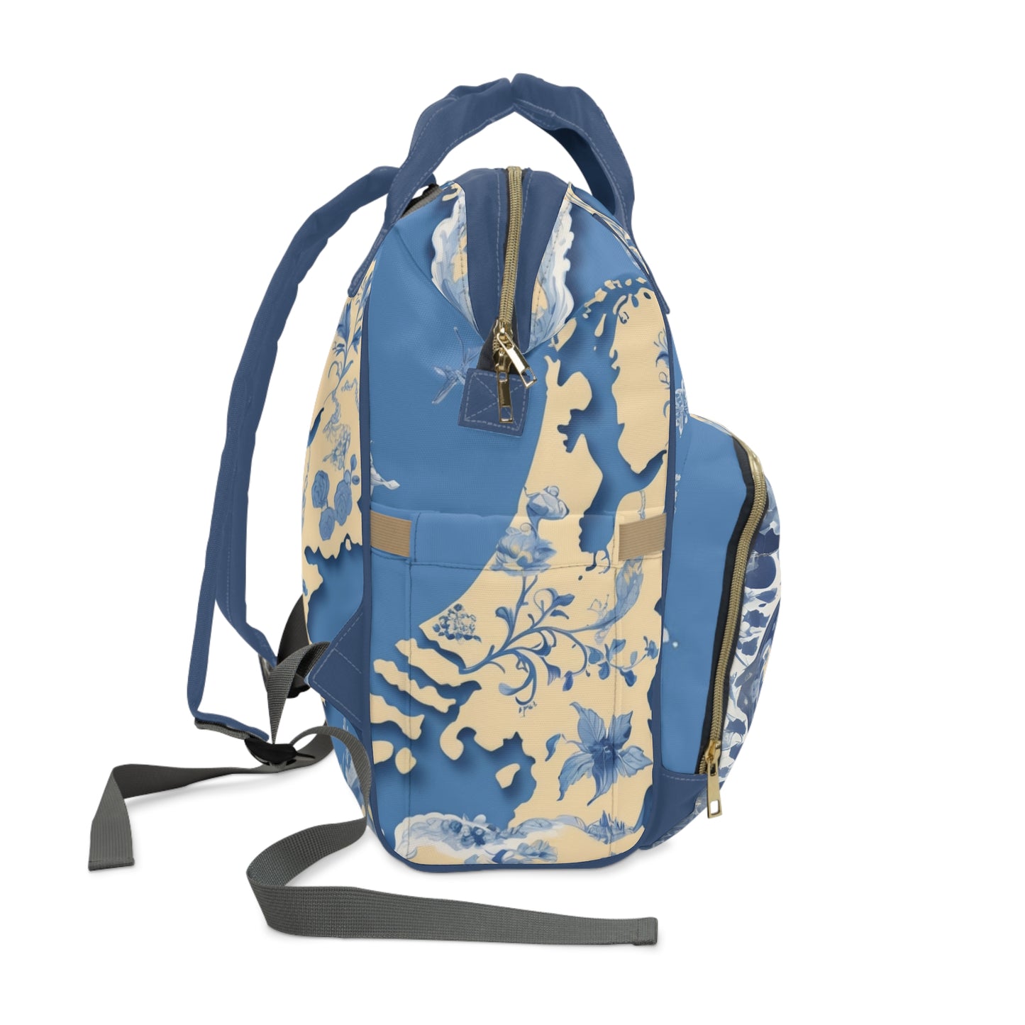 Boys Diaper Bag – Delft Blue Airplane Edition | Personalized Baby Backpack