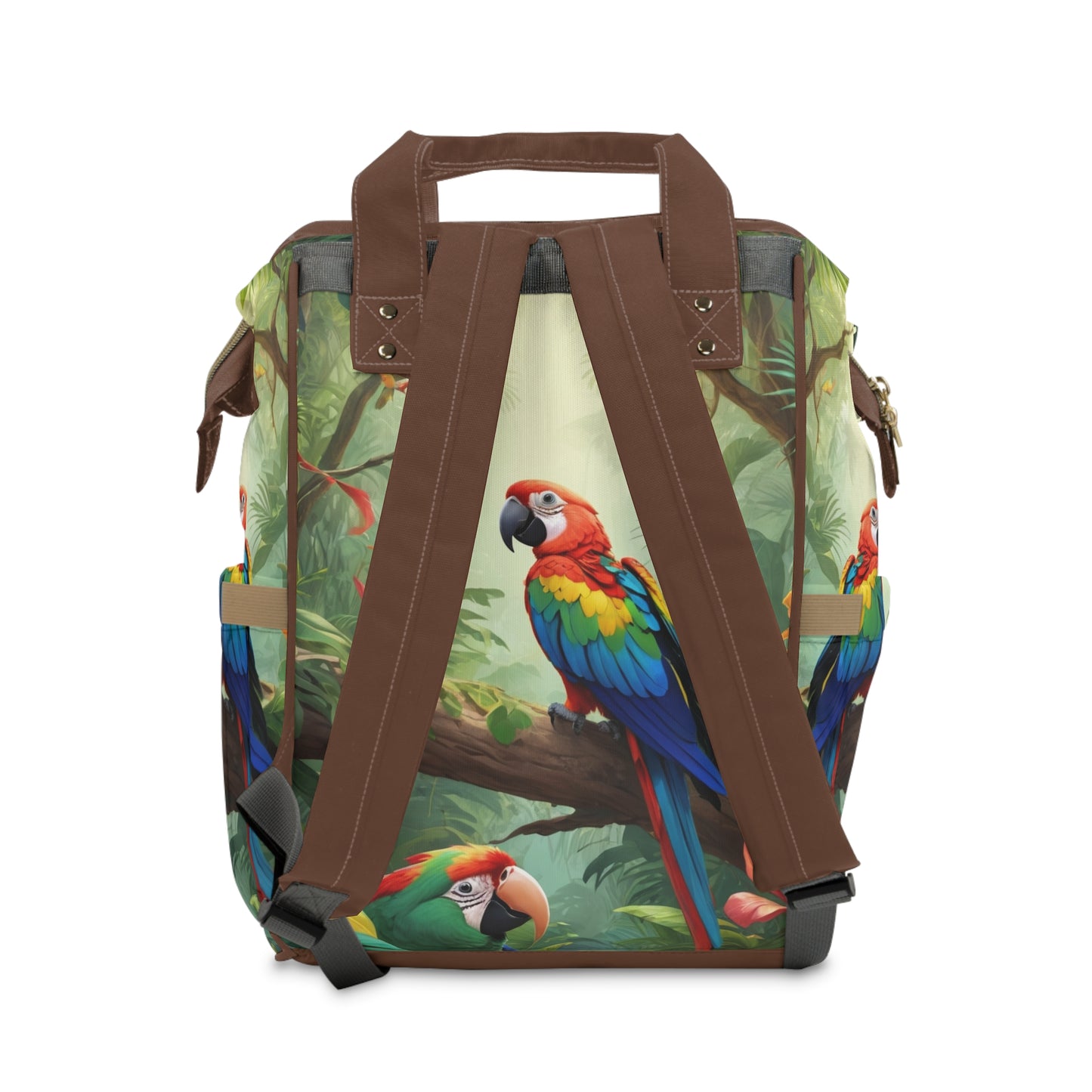 Girl Diaper Bag – Ghanaian Kente Parrot Princess Edition