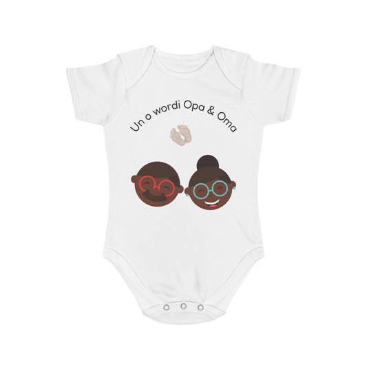 Baby Announcement Bodysuit Un o wordi Opa & Oma
