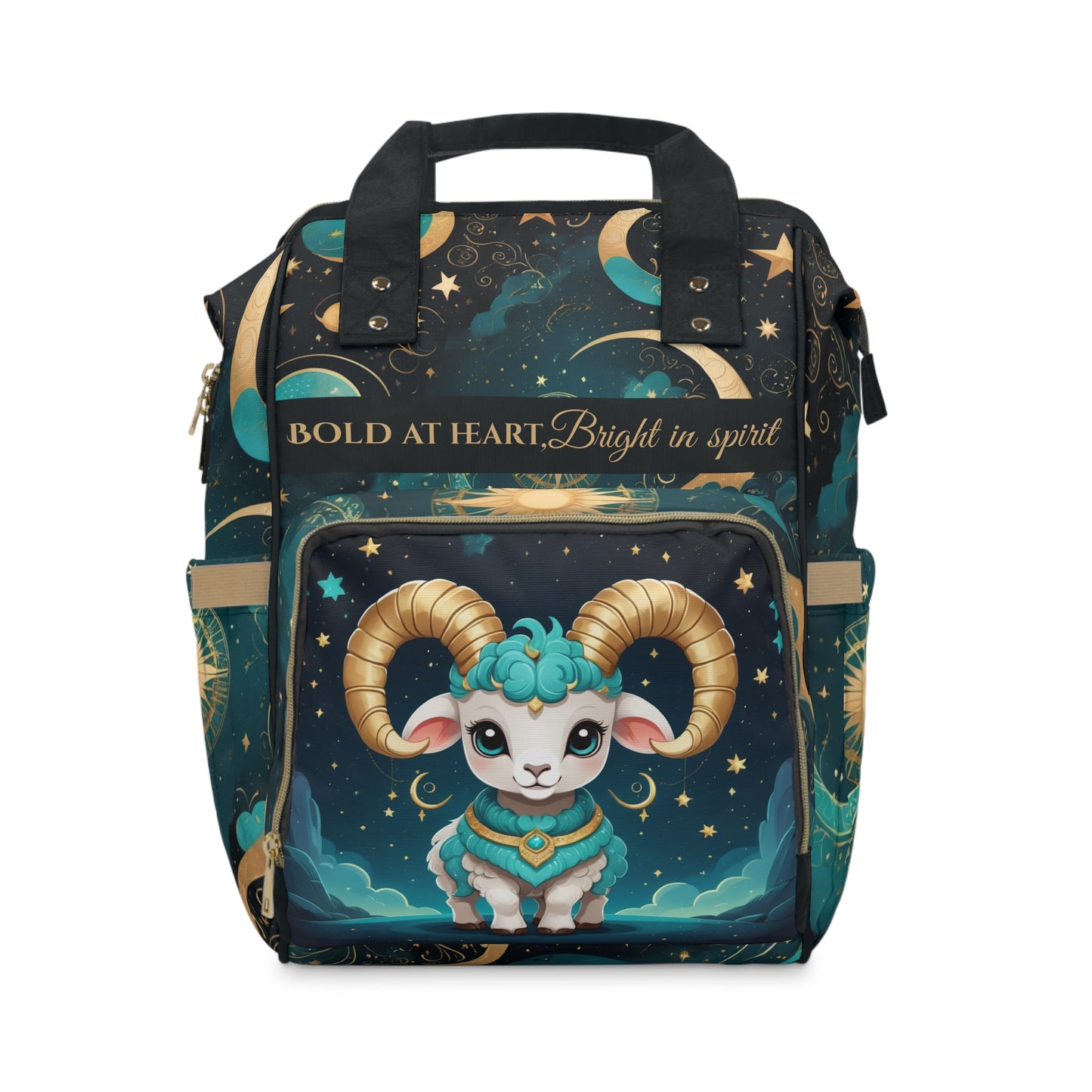 Boys Zodiac Backpack Aries | Personalized Baby Boy Bag with Aries Ram & Zodiac Quote | Unique Astrology Baby Shower Gift